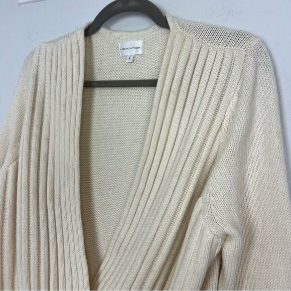 Gant Rugger | Women’s Cream Wrap Cross Front Knit Sweater Wool Cashmere S - Picture 3 of 12